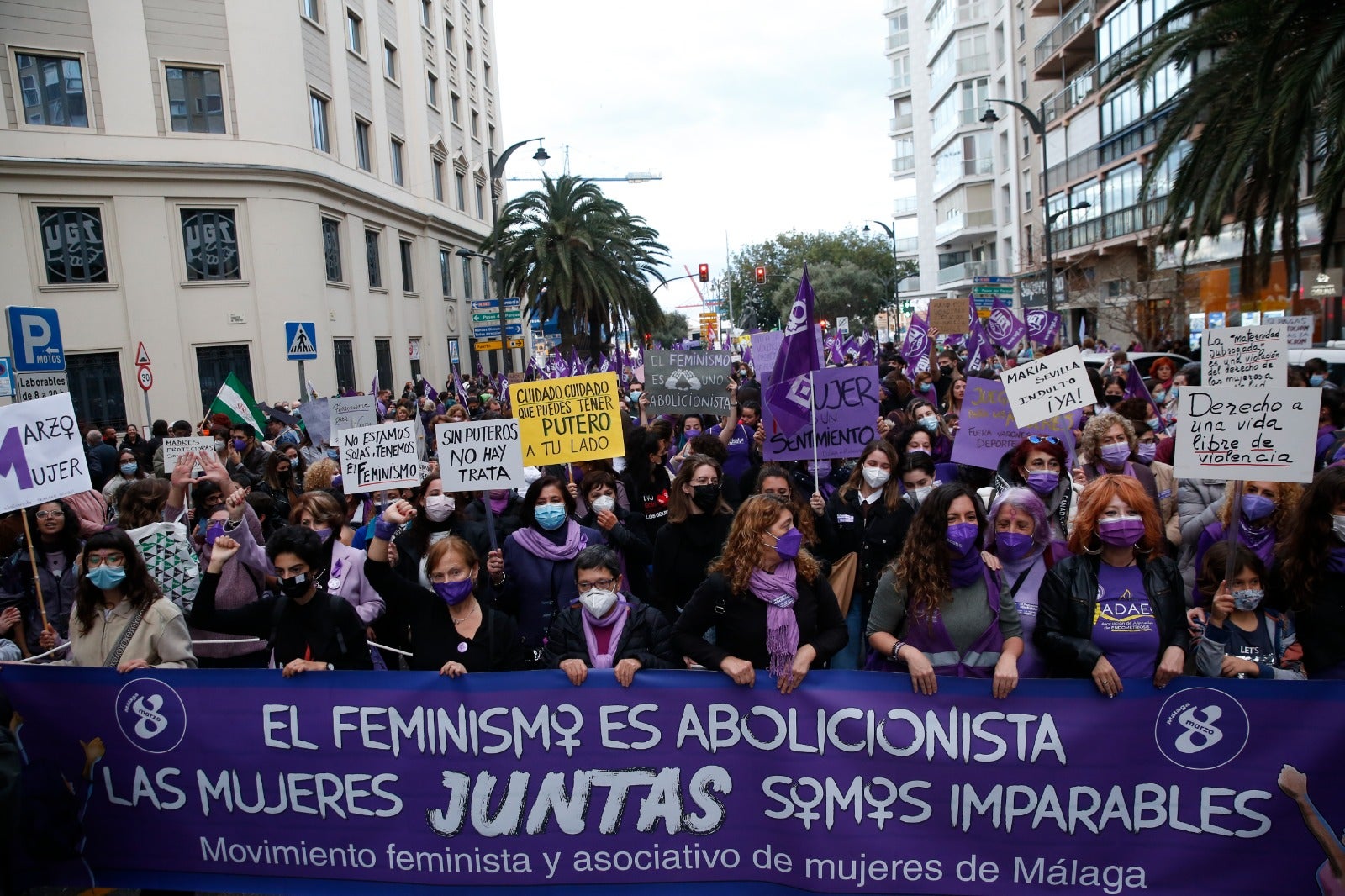 En el caso de Málaga, el lema de la concentración es 'El feminismo es abolicionista'