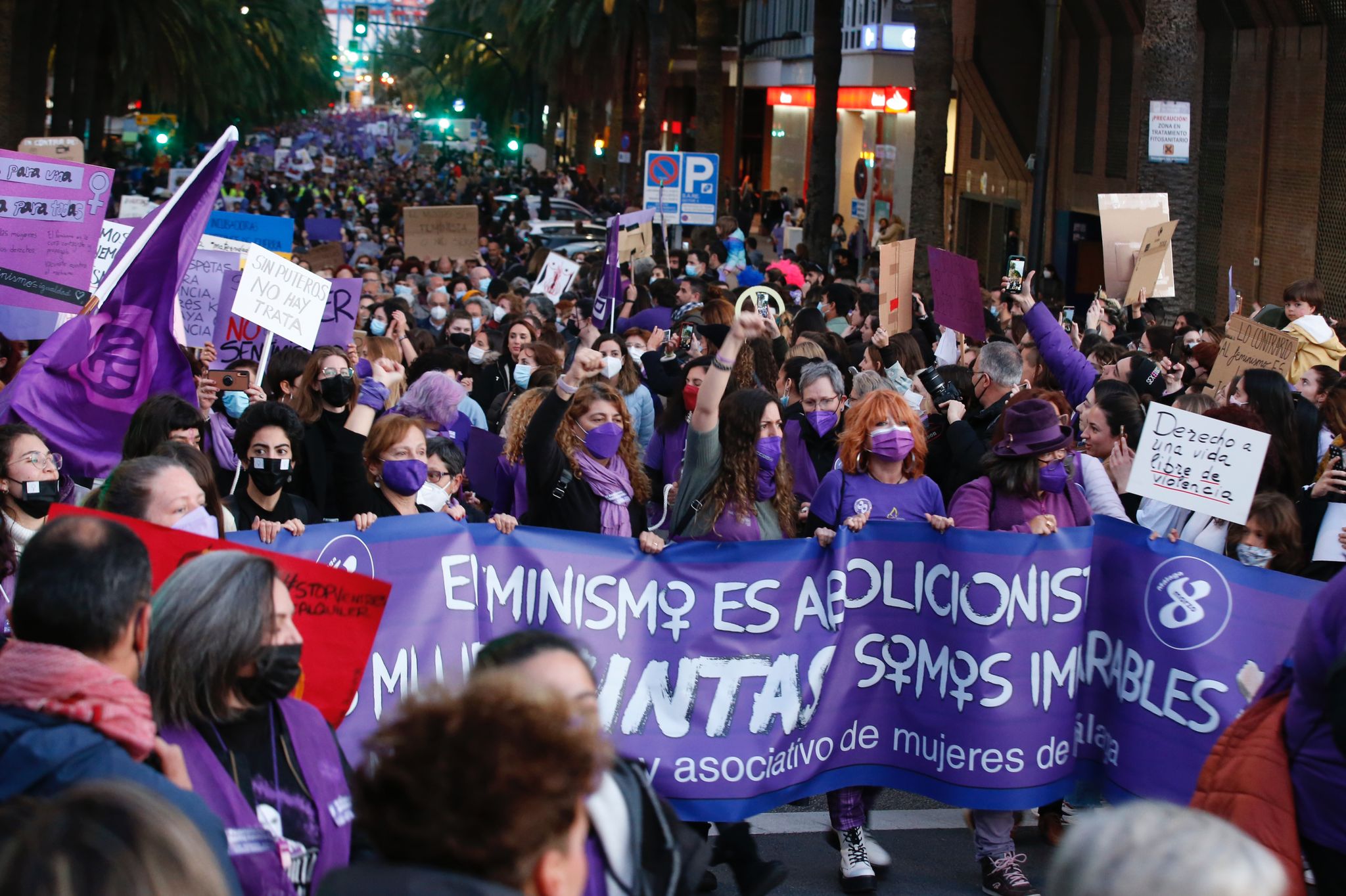 En el caso de Málaga, el lema de la concentración es 'El feminismo es abolicionista'