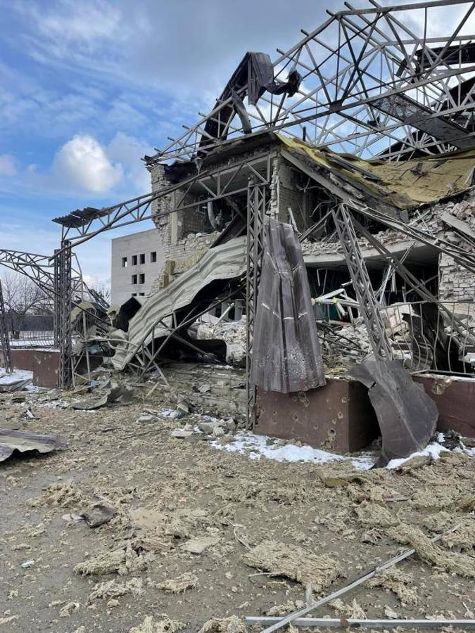 Un hospital destruido por bombardeos rusos.