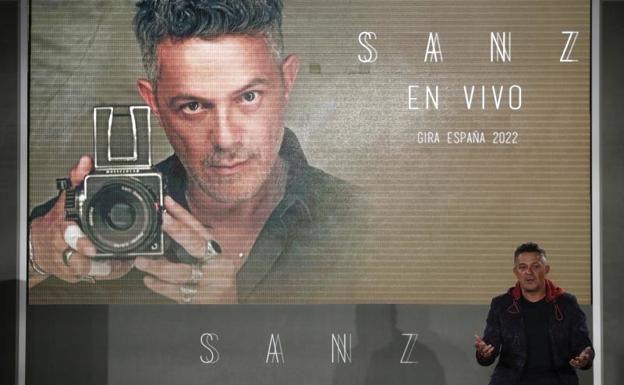 Alejandro Sanz, en la presentación de su gira de conciertos 2022 que le llevará a Fuengirola, entre otros puntos. 