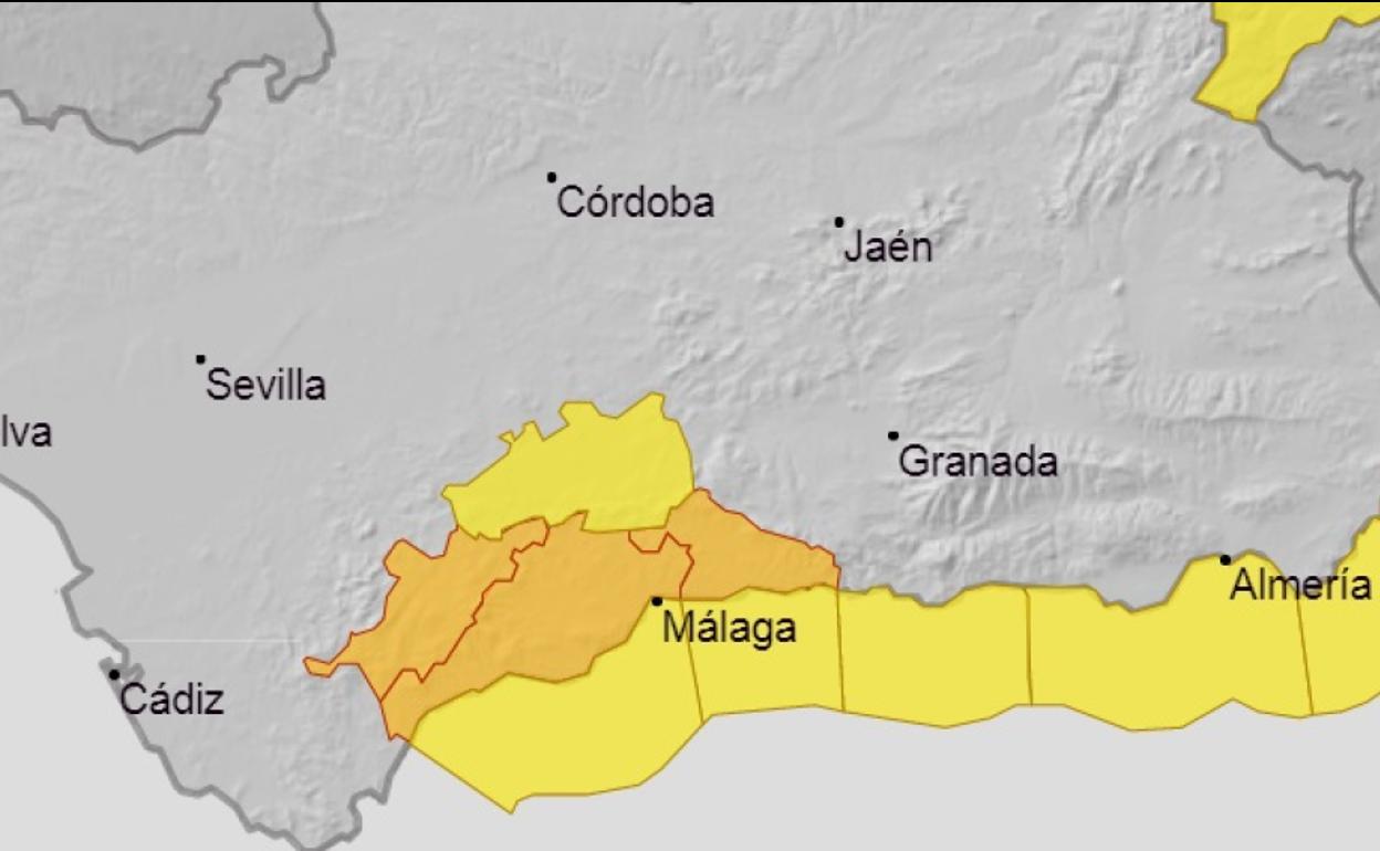 Mapa de avisos de AEMET por la cercanía de Celia