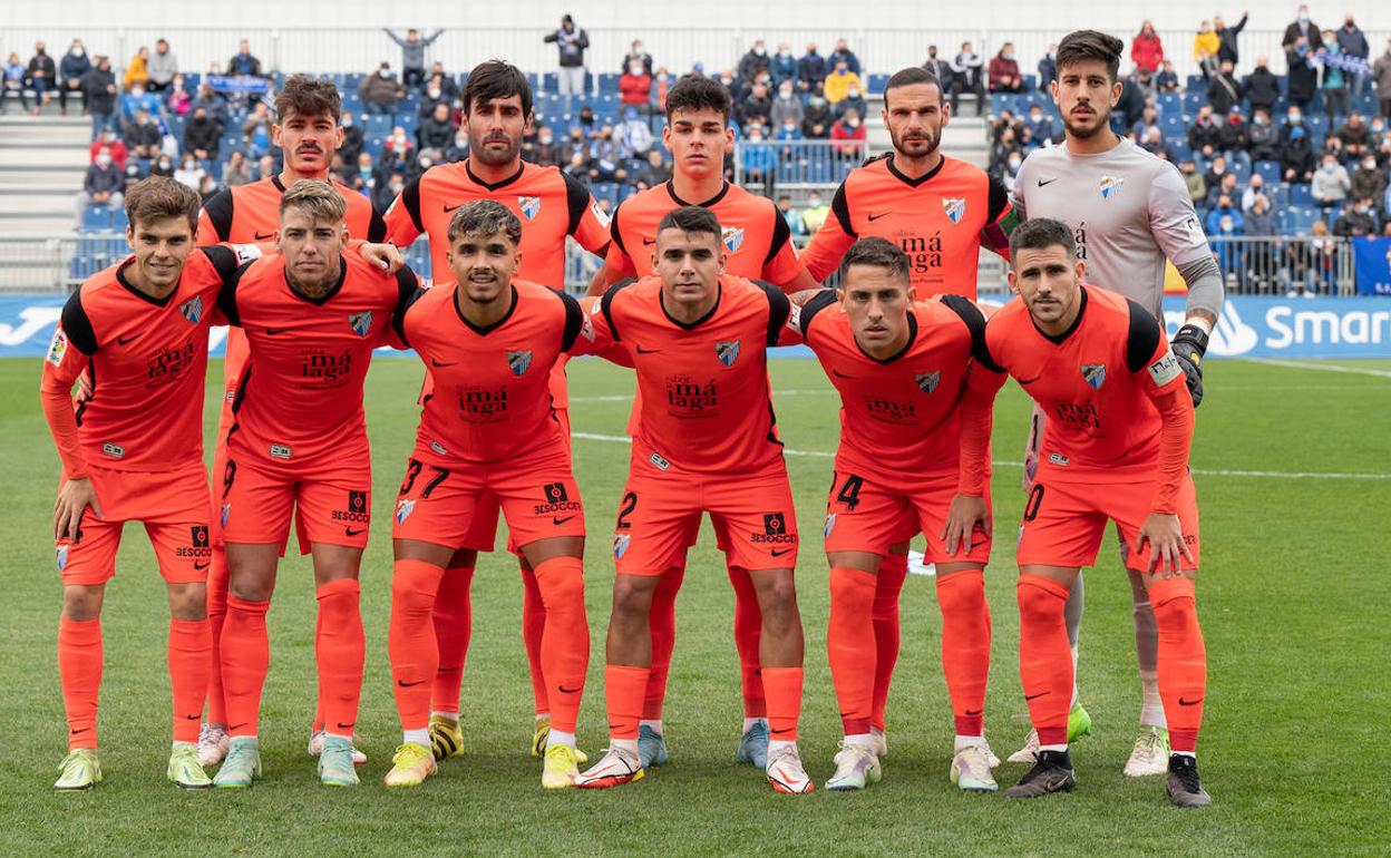 Once inicial del Málaga en el partido del sábado pasado contra el Fuenlabrada. 