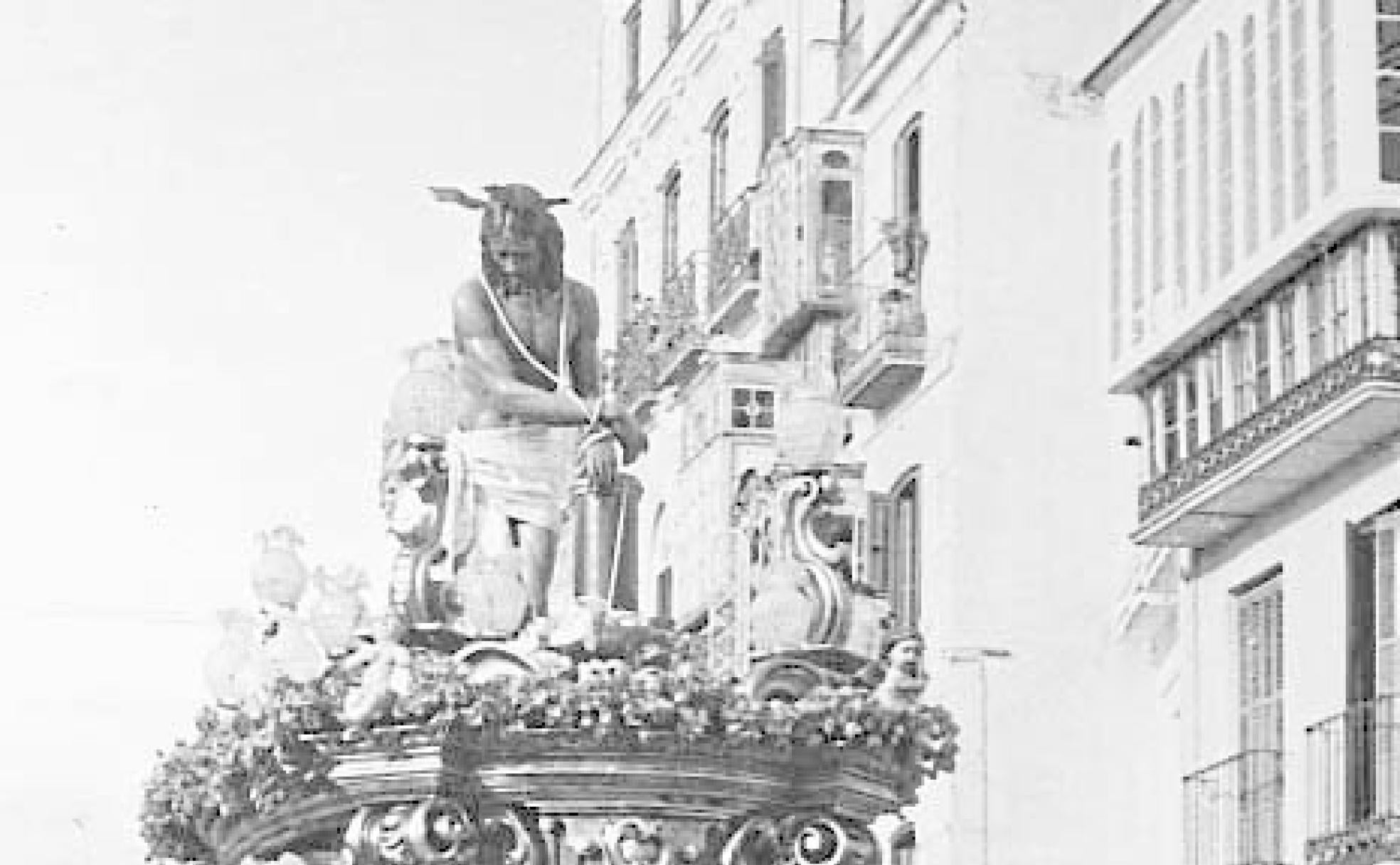 Años 50. El Cristo, ante la Tribuna de los Pobres.