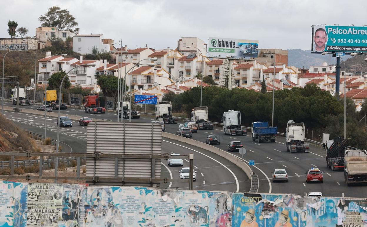 Caravana de transportistas de días atrás en Málaga. 