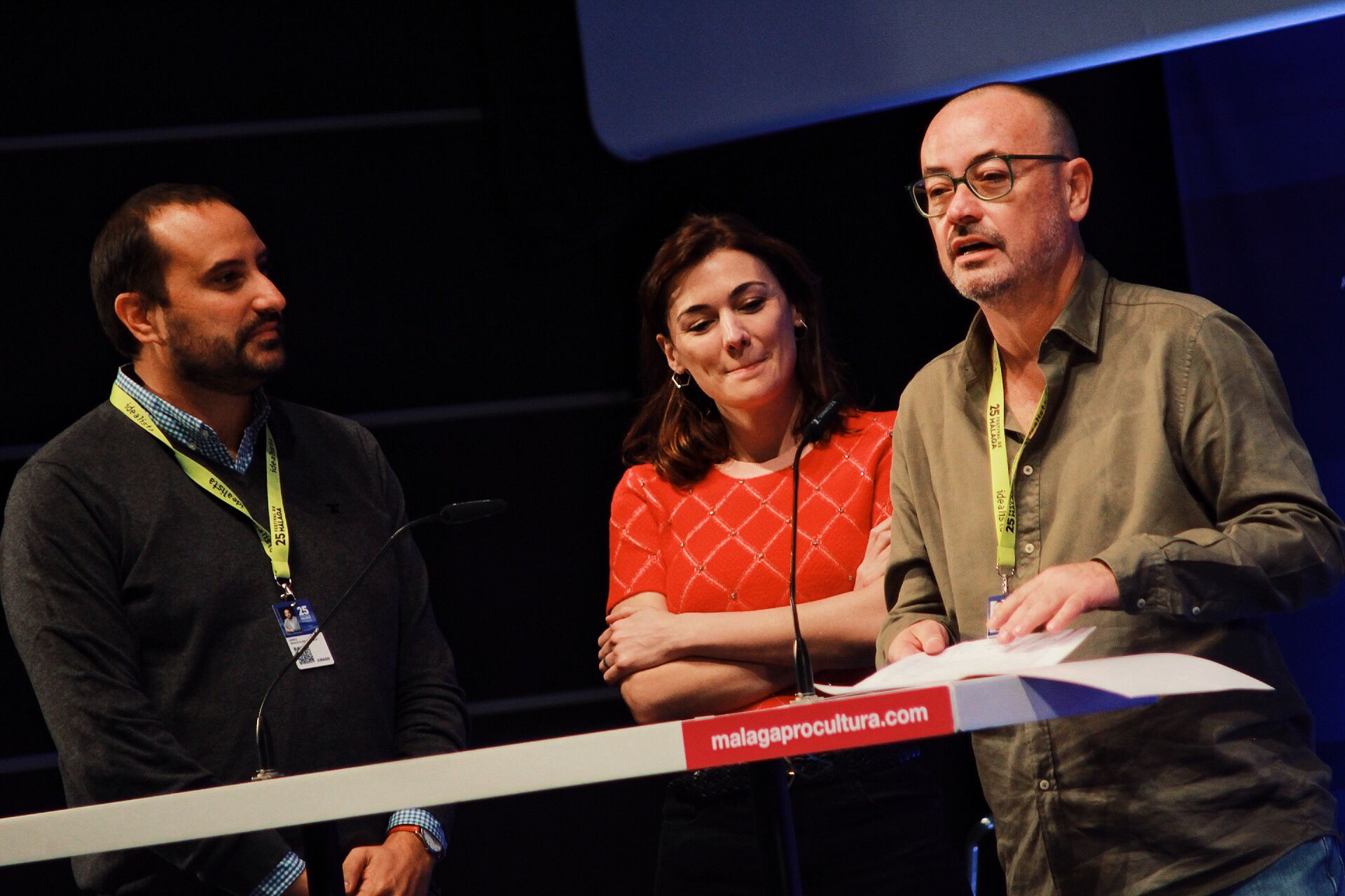 Lectura del Palmarés del 25 Festival de Málaga. 