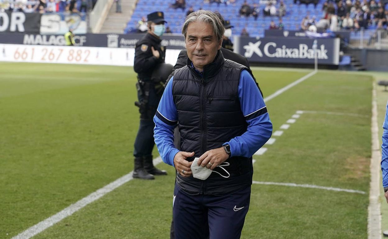 Natxo González, antes del partido del domingo.