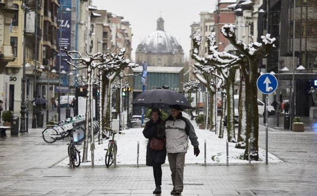 La borrasca 'Ciril' está dejando nieve en Navarra, entre otros puntos del país. 