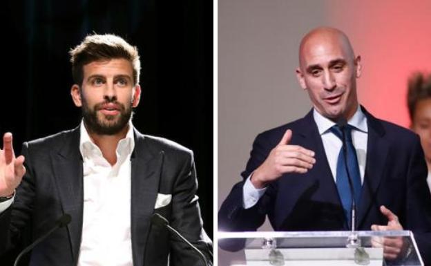 Gerard Piqué y Luis Rubiales. 