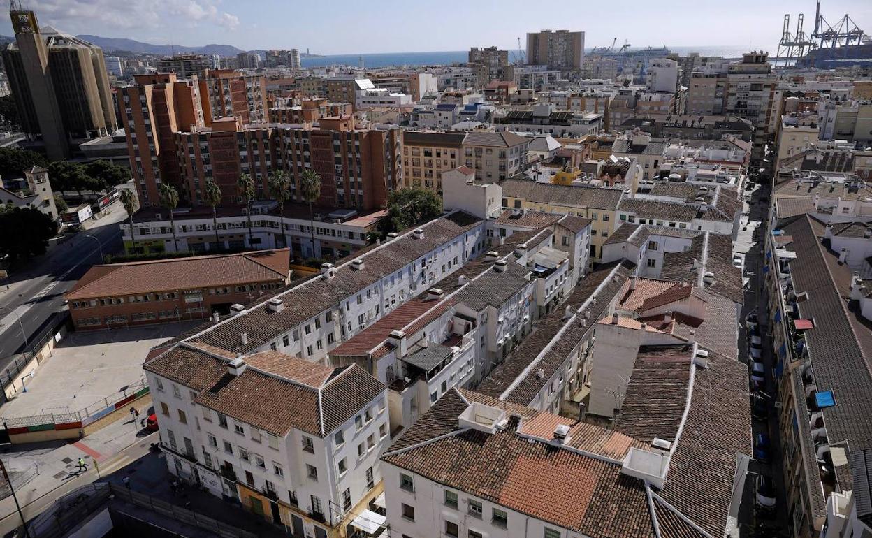 Edificios de la zona de Callejones del Perchel que han sido adquiridos para dar paso a un proyecto de viviendas. 