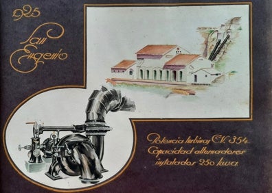 Imagen secundaria 1 - En la primera imagen, construcción de la central eléctrica de San Augusto de la empresa Taillefer S.A. En la segunda, diseños del salto de agua de San Eugenio en 1925 y el empresario Augusto Taillerfer, en los años 30.