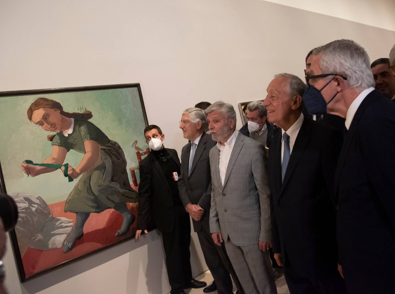 El presidente de Portugal, en su visita a la exposición. 