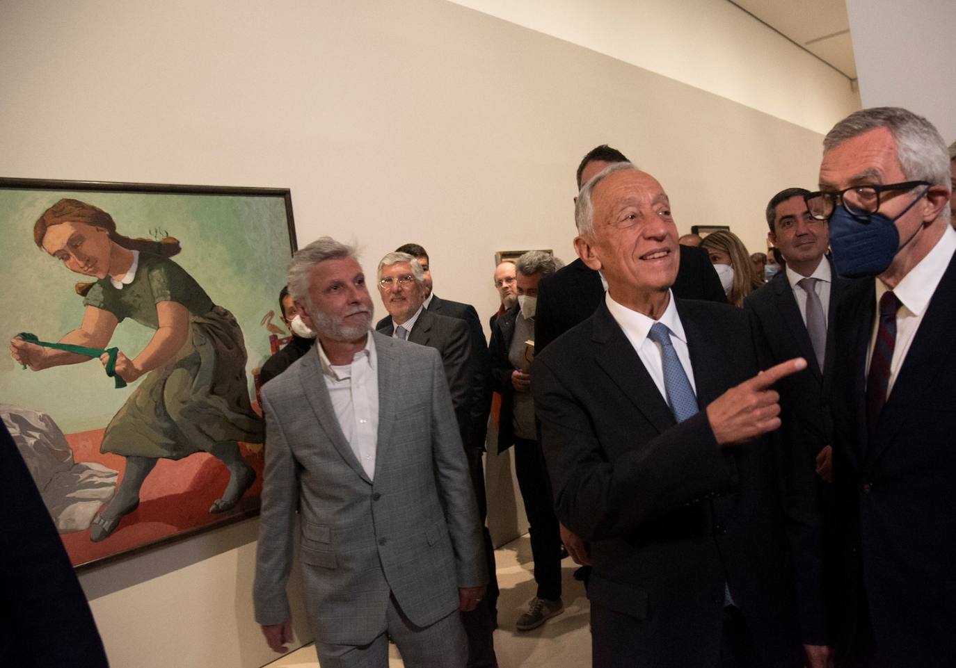 El presidente de Portugal, en su visita a la exposición. 