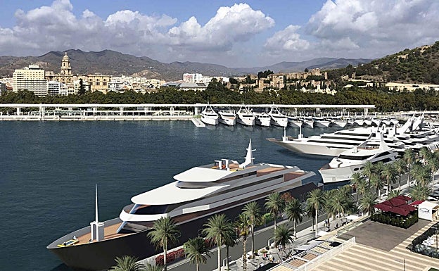 Recreación de la marina de megayates. 