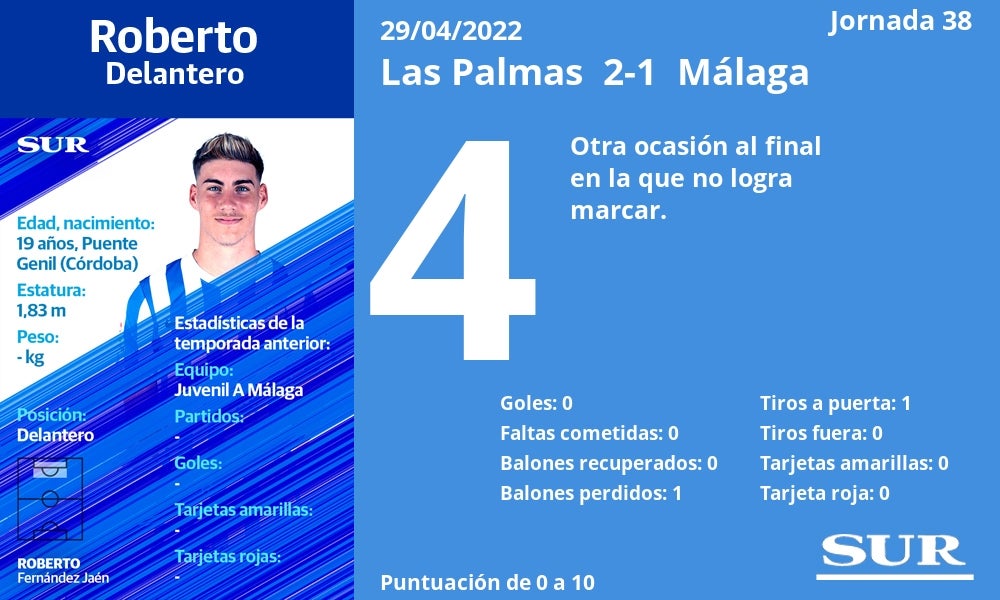 Fotos: Notas a los jugadores del Málaga en Las Palmas