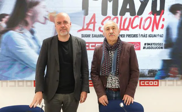 Los secretarios generales de CCOO y UGT, Unai Sordo y Pepe Álvarez.