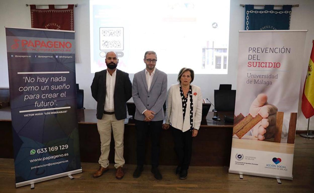 Miguel Guerrero, Daniel López y Berta Moreno, en la presentación del encuentro.