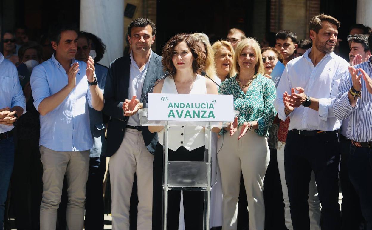 Díaz Ayuso, este martes en un acto en la provincia de Cádiz. 