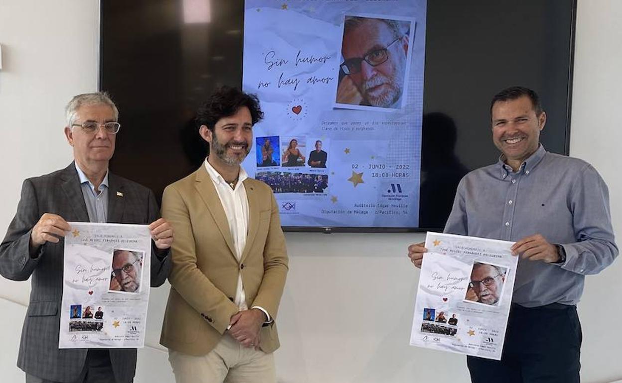 Baltasar del Moral, Francisco José Martín y José Miguel Ferdández, en la presentación de esta gala homenaje. 