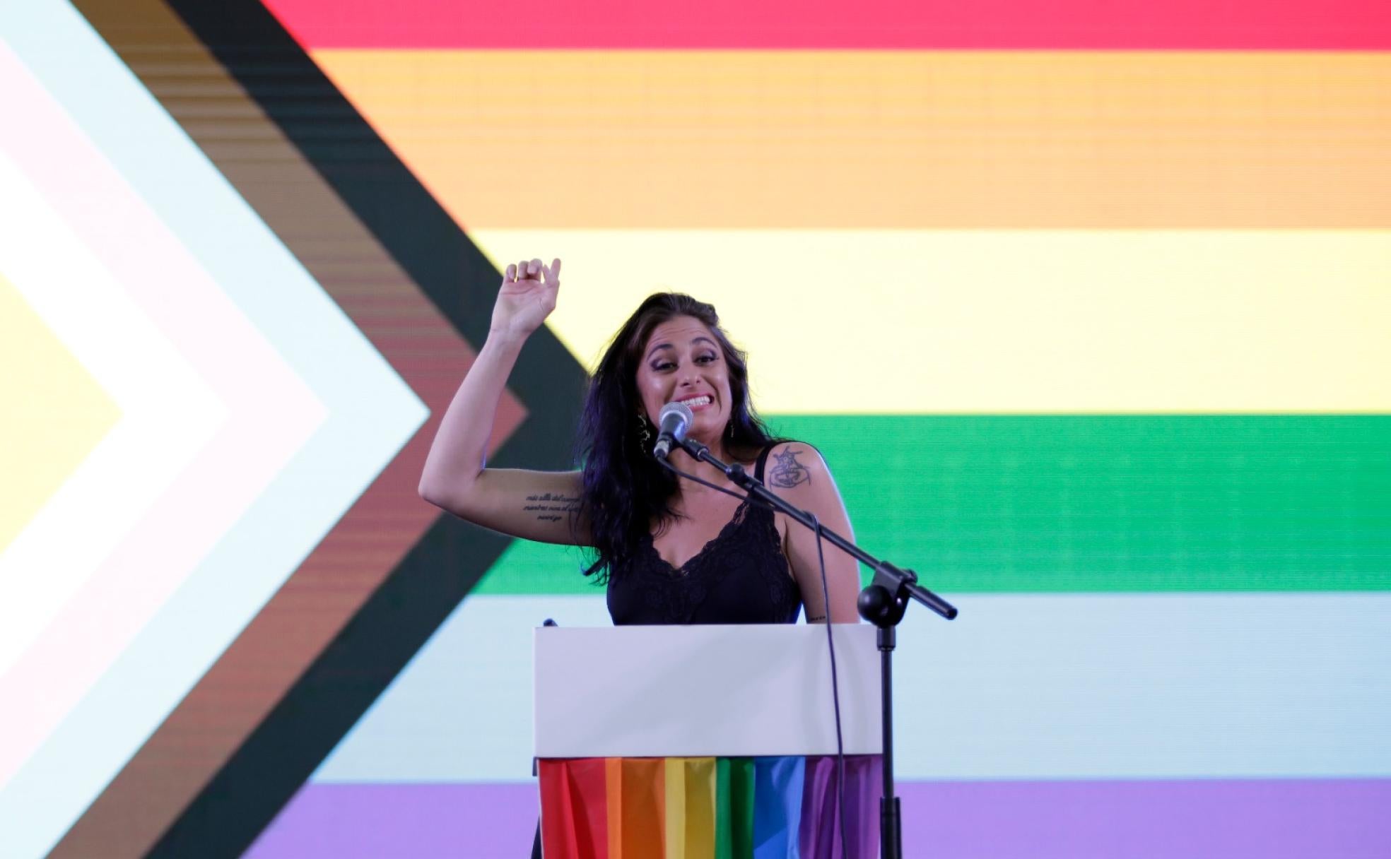 María Peláe emocionó con su discurso a todos los sectores del colectivo LGTBI