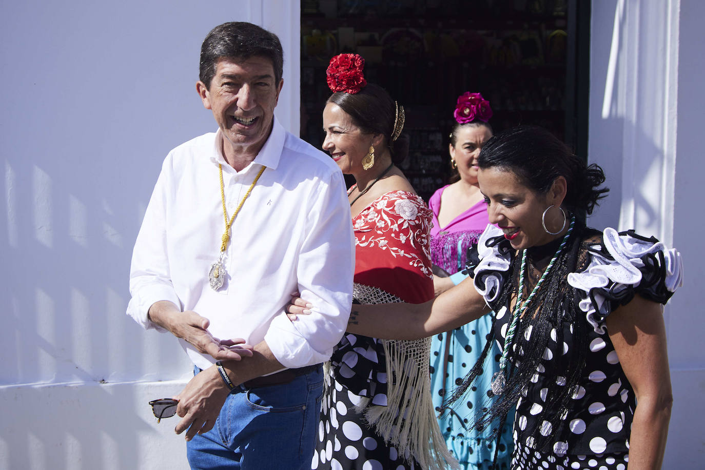 Juan marín (Cs), durante la romería del Rocío, en Huelva, este sábado 4 de junio.