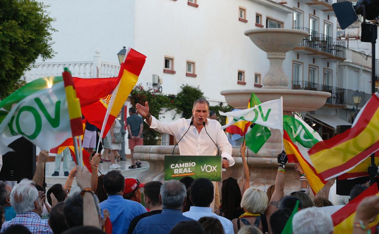 Ortega Smith, este sábado, en un mitin celebrado en Torremolinos. 