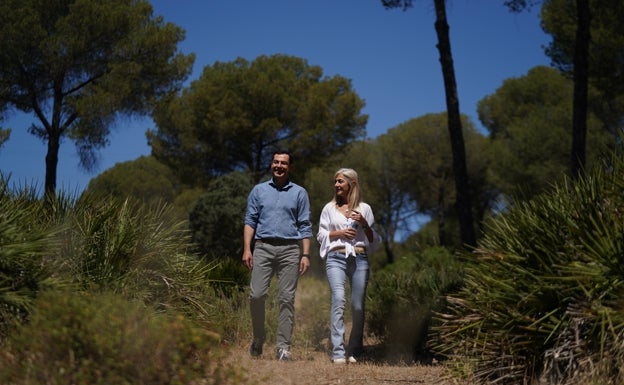 Moreno y Del Pozo, este domingo, en la visita a la dehesa Matallana.