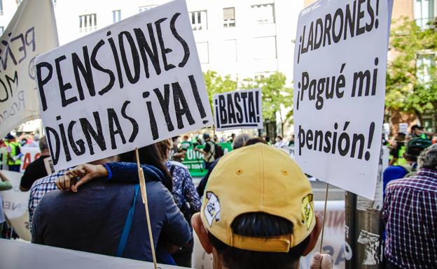 Una protesta por el cobro de las pensiones. 