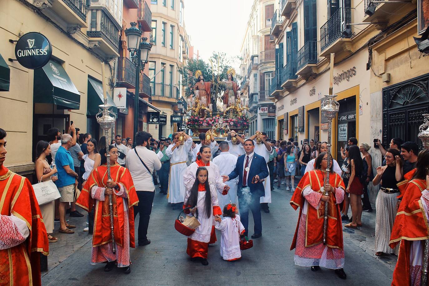 Procesión de los Santos Patronos por el Centro de Málaga. 