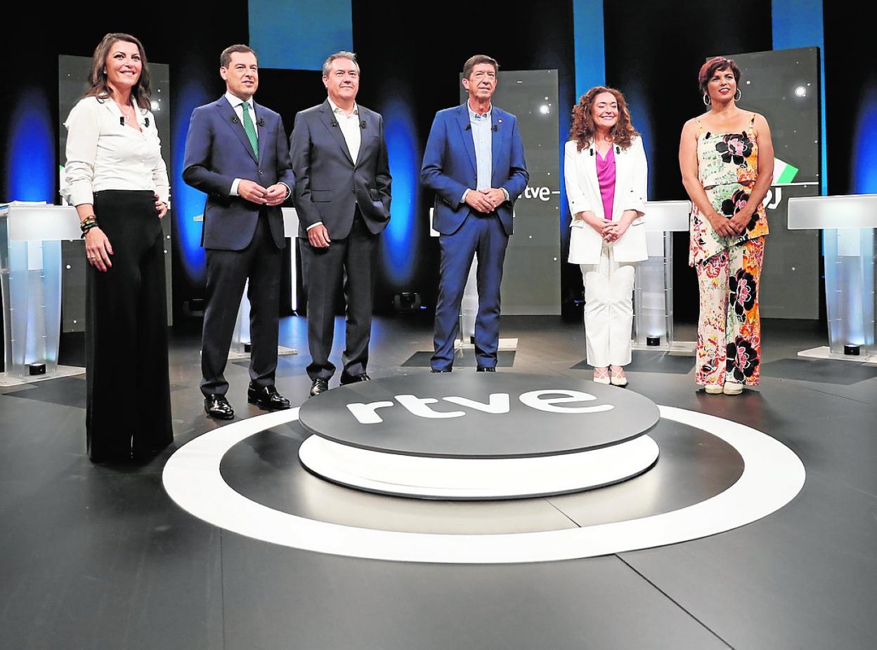 Los candidatos, en el debate electoral. efe