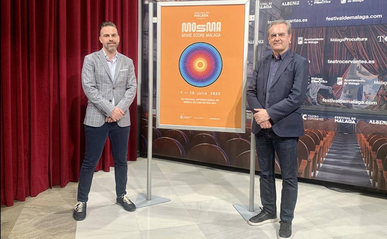 El coordinador artístico del festival, David Doncel, junto al gerente de Málaga Procultura, Juan Antonio Vigar, en la presentación del festival. 