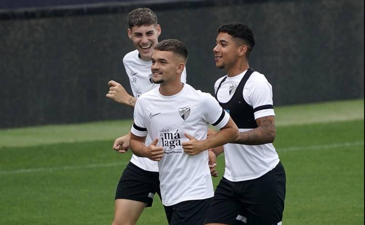 Roberto, Álex Rico y Loren, durante un entrenamiento en la recta final de la pasada temporada. 