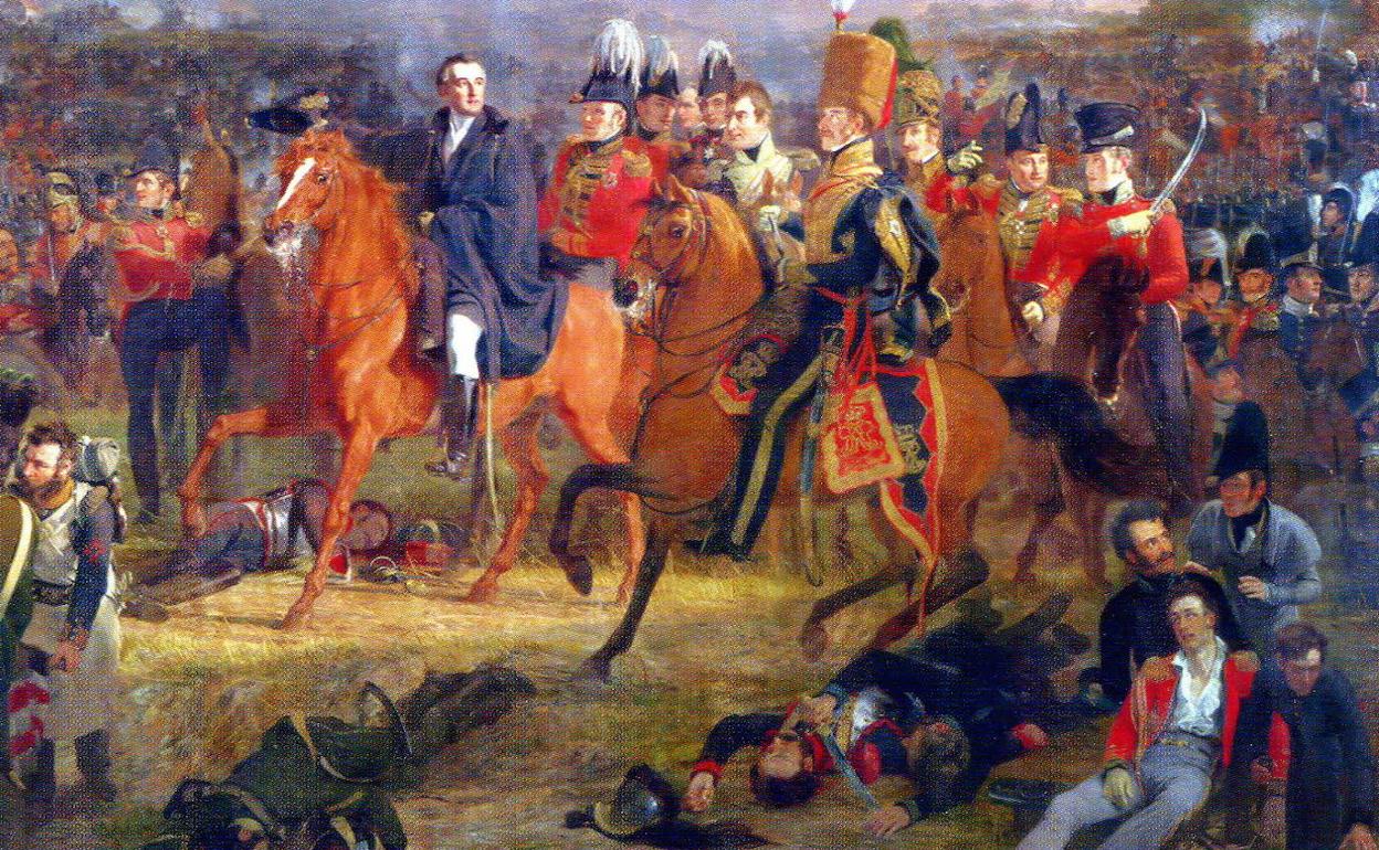 Cuadro sobre la batalla de Waterloo pintado por Jan Willem Pieneman en 1824. 