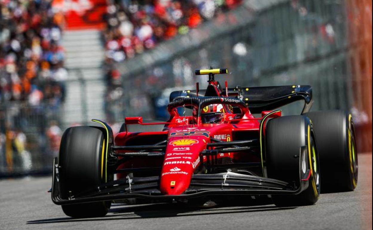 El Ferrari de Carlos Sainz, durante el Gran Premio de Canadá. 