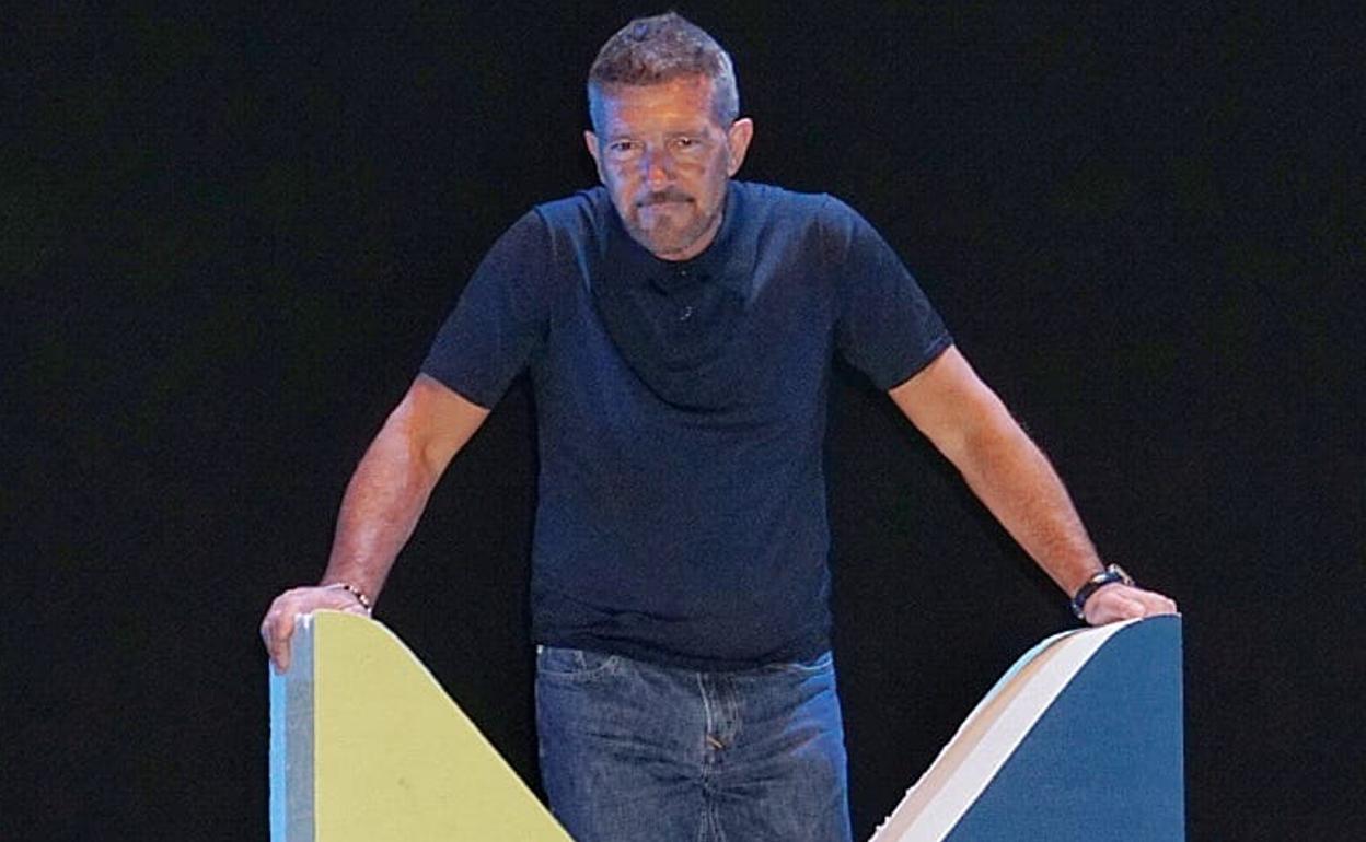 Antonio Banderas, antes de comenzar la charla dentro de los Cursos de Verano de la UMA. 