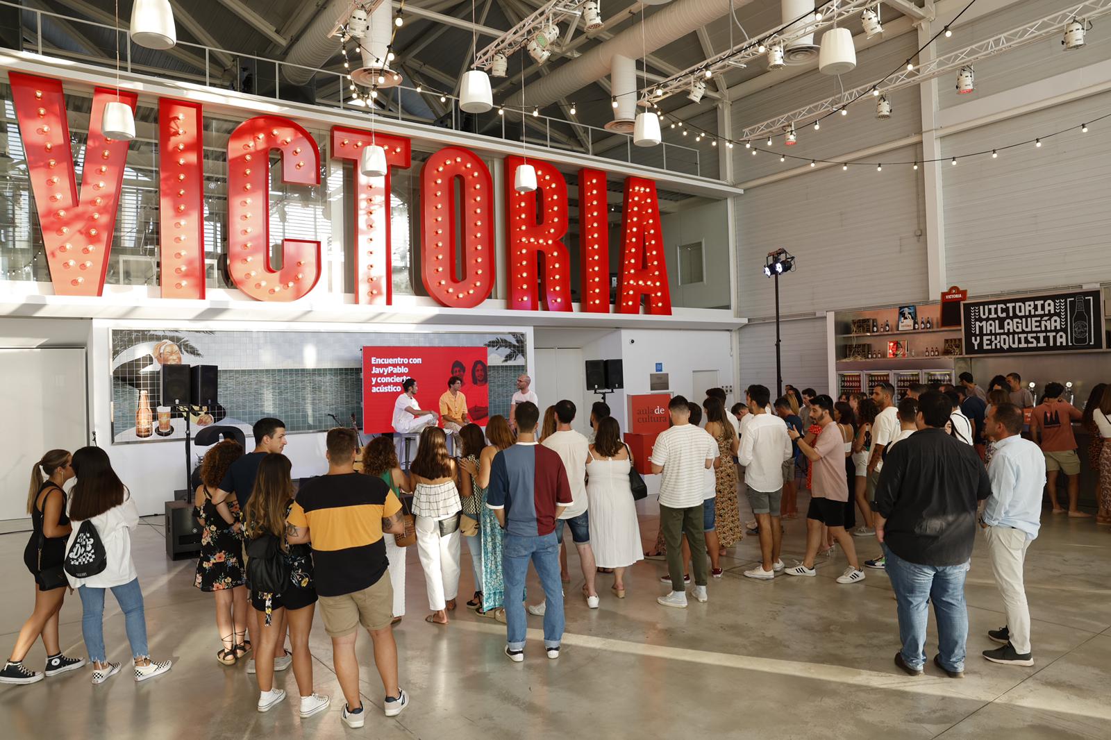 JaviPablo, durante el encuentro celebrado en Cervezas Victoria. 