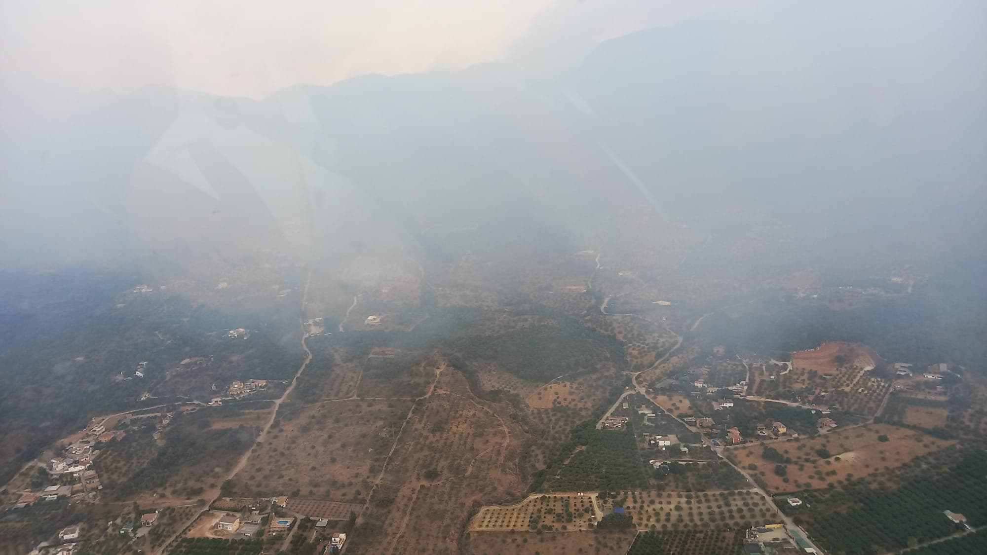 Imagen del incendio de Alhaurín el Grande desde el cielo.