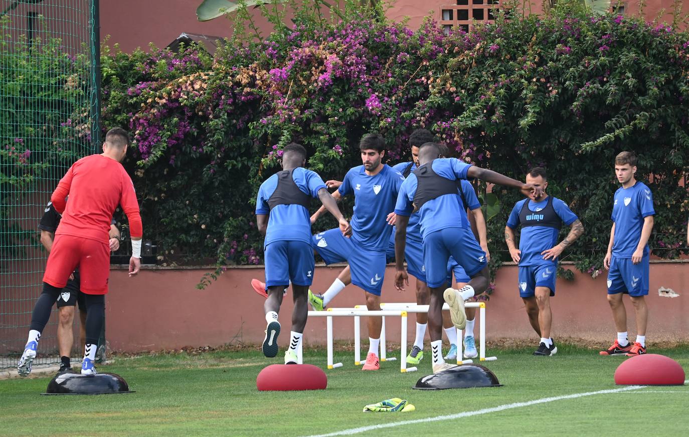 La expedición blanquiazul, lideraba por el técnico Pablo Guede, está formada por 30 jugadores. La lista completa la componen los profesionales Manolo Reina, Rubén Yáñez, Esteban Burgos, Ramalho, Juande, Juanfran, Bustinza, Javi Jiménez, Peybernes, Escassi, Genaro, Ramón, Febas, Luis Muñoz, Jozabed, Álex Gallar, Rubén Castro, Fran Sol y Pablo Chavarría; los canteranos Carlos López, Arturo, Andrés Caro, Víctor Olmo, Moussa, Dani Lorenzo, Issa Fomba, Haitam, Álex Rico y Loren; y el delantero a prueba, Adrián López, quien aspira a tener ficha. El equipo malaguista se hospeda en el complejo hotelero Sol Marbella Estepona Atalaya Park, que cuenta con sus propias instalaciones deportivas para desarrollar los entrenamientos.