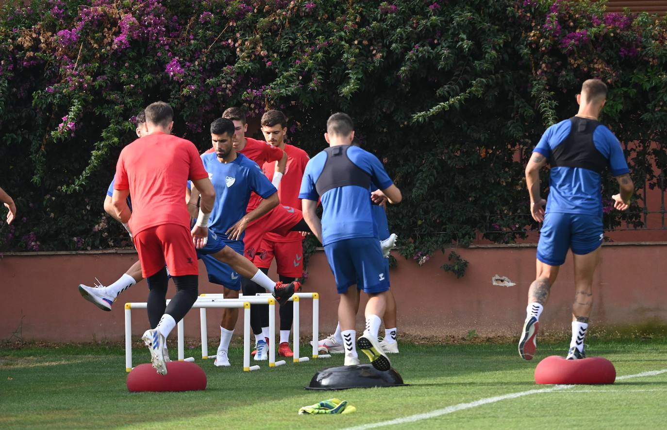 La expedición blanquiazul, lideraba por el técnico Pablo Guede, está formada por 30 jugadores. La lista completa la componen los profesionales Manolo Reina, Rubén Yáñez, Esteban Burgos, Ramalho, Juande, Juanfran, Bustinza, Javi Jiménez, Peybernes, Escassi, Genaro, Ramón, Febas, Luis Muñoz, Jozabed, Álex Gallar, Rubén Castro, Fran Sol y Pablo Chavarría; los canteranos Carlos López, Arturo, Andrés Caro, Víctor Olmo, Moussa, Dani Lorenzo, Issa Fomba, Haitam, Álex Rico y Loren; y el delantero a prueba, Adrián López, quien aspira a tener ficha. El equipo malaguista se hospeda en el complejo hotelero Sol Marbella Estepona Atalaya Park, que cuenta con sus propias instalaciones deportivas para desarrollar los entrenamientos.