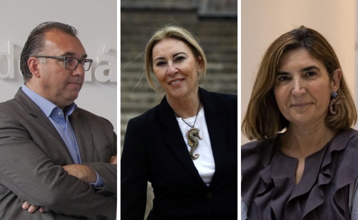 Bernal, España y Blanco, de izquierda a derecha.