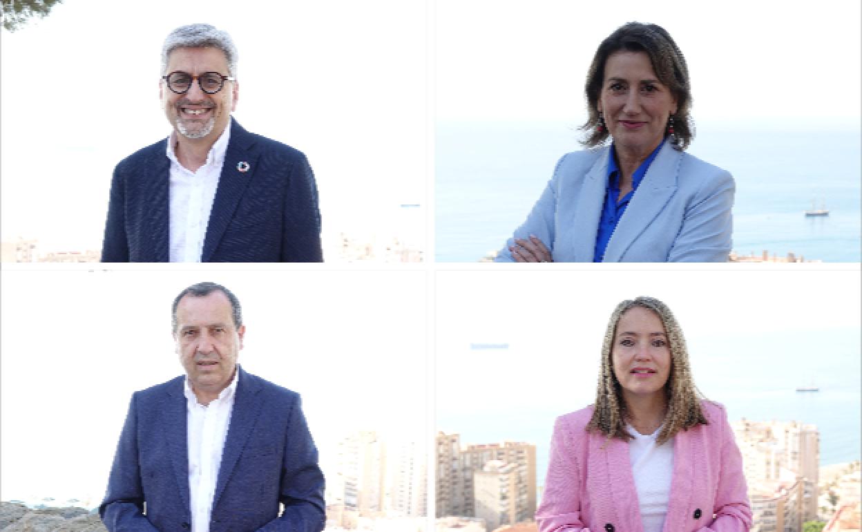 Aguilar, Aguilera, Ruiz Espejo y Murillo, de izquierda a derecha.