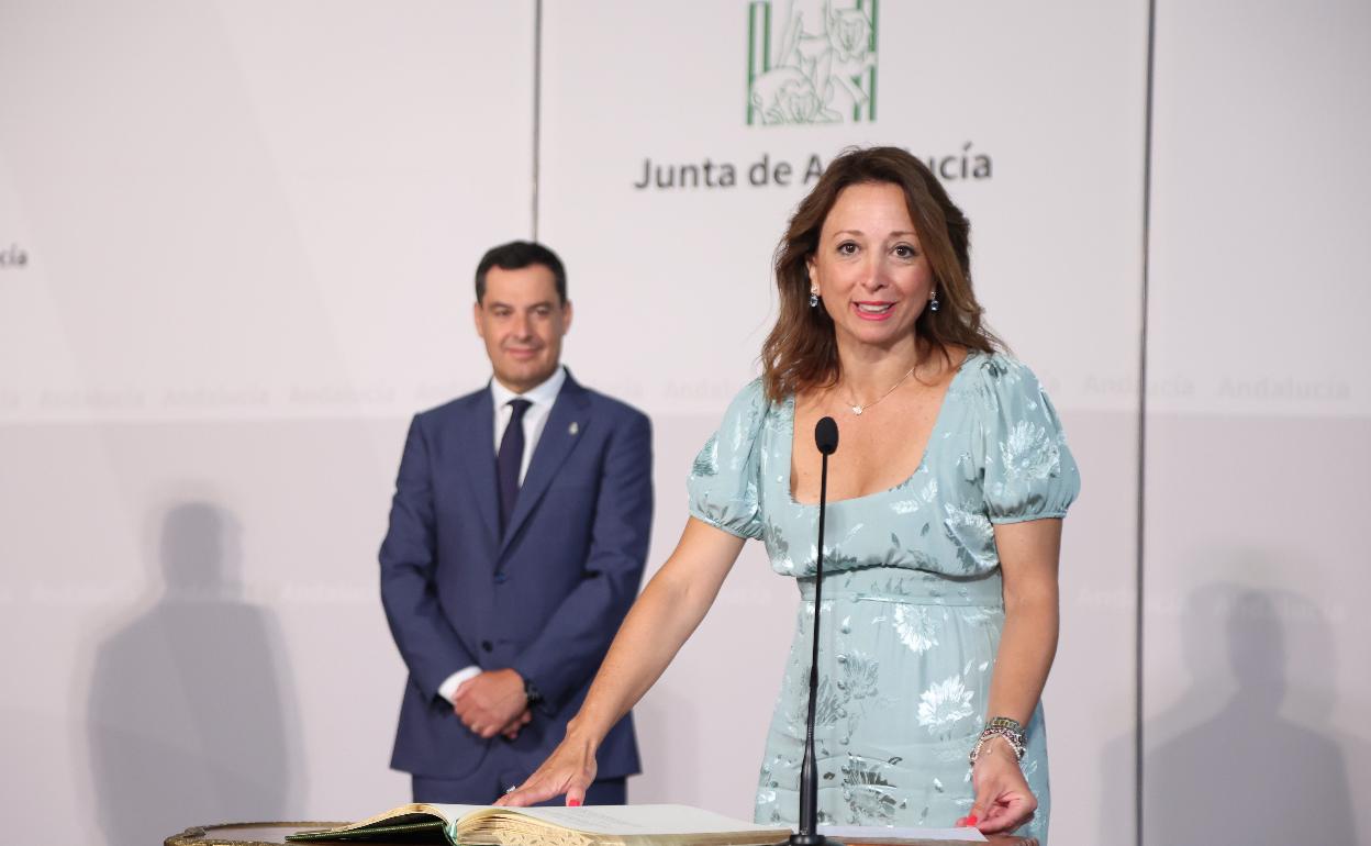 Navarro, este martes, en su toma de posesión en San Telmo.