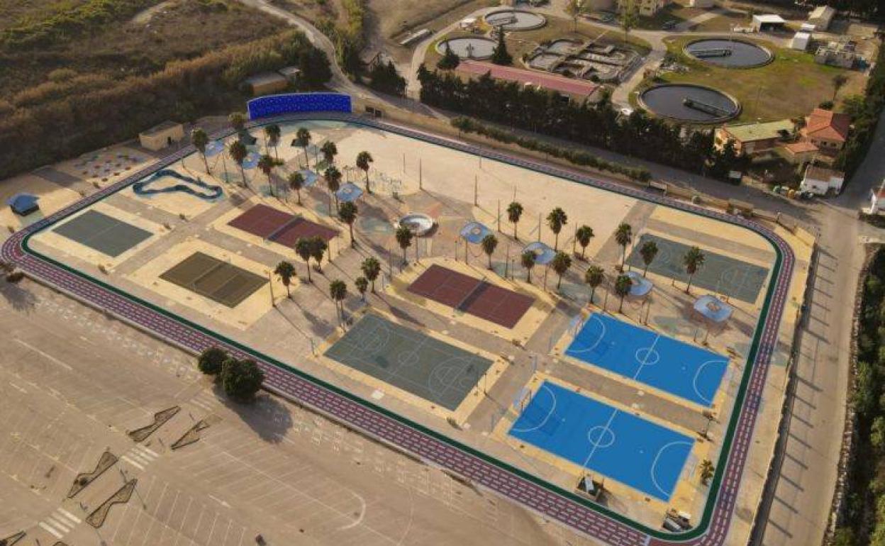 Manilva construye una zona deportiva sobre el recinto ferial