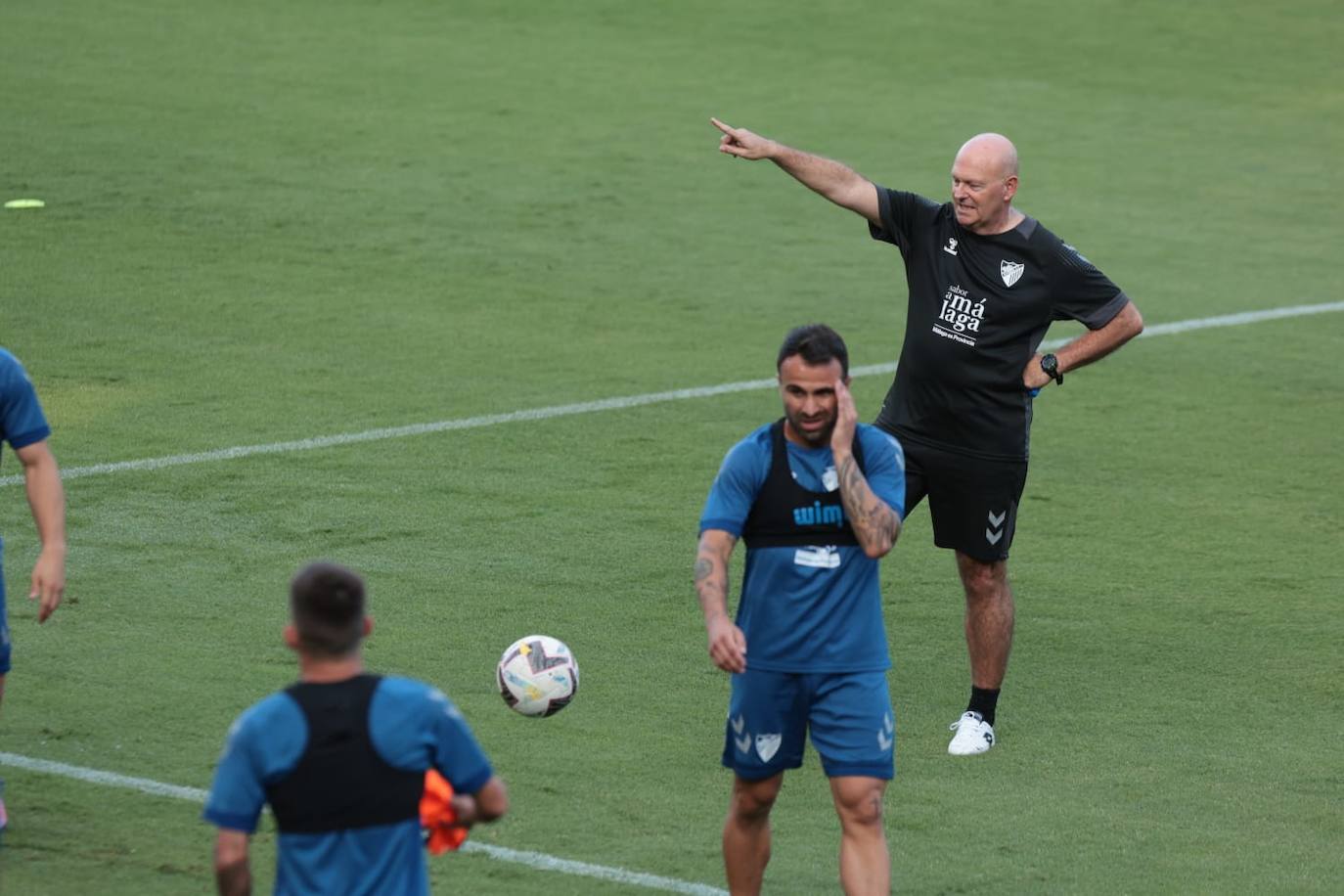 Primer entrenamiento de Pepe Mel como técnico del Málaga. 