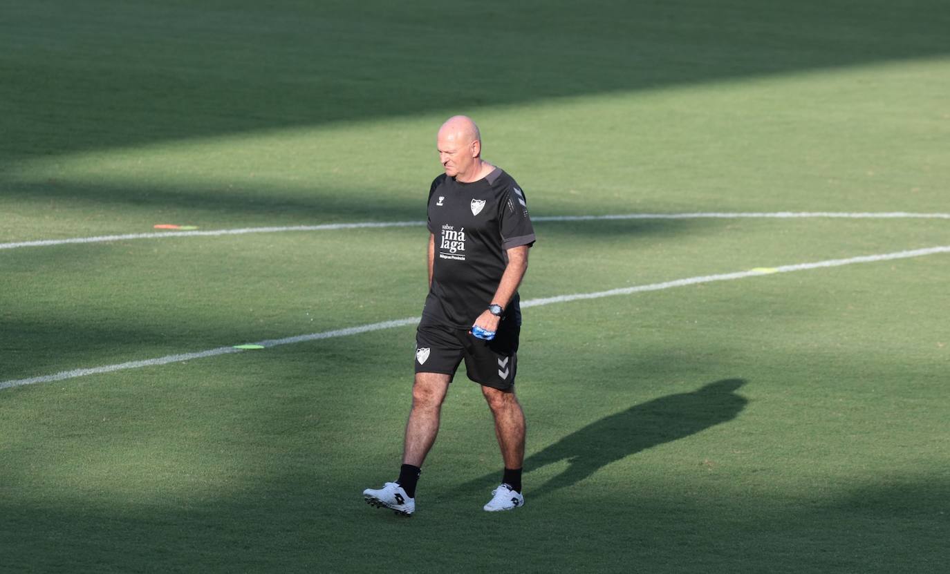 Primer entrenamiento de Pepe Mel como técnico del Málaga. 