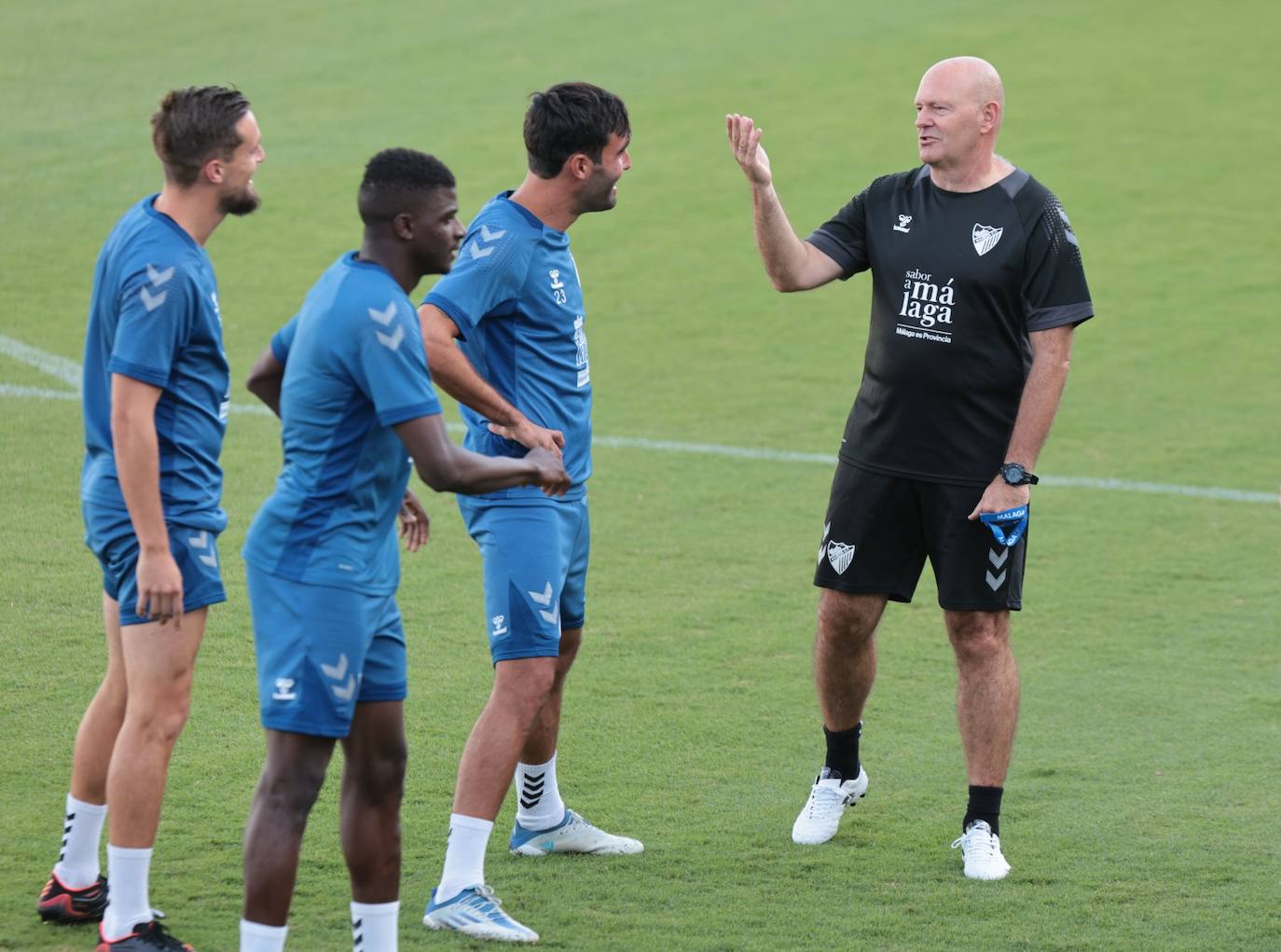 Primer entrenamiento de Pepe Mel como técnico del Málaga. 