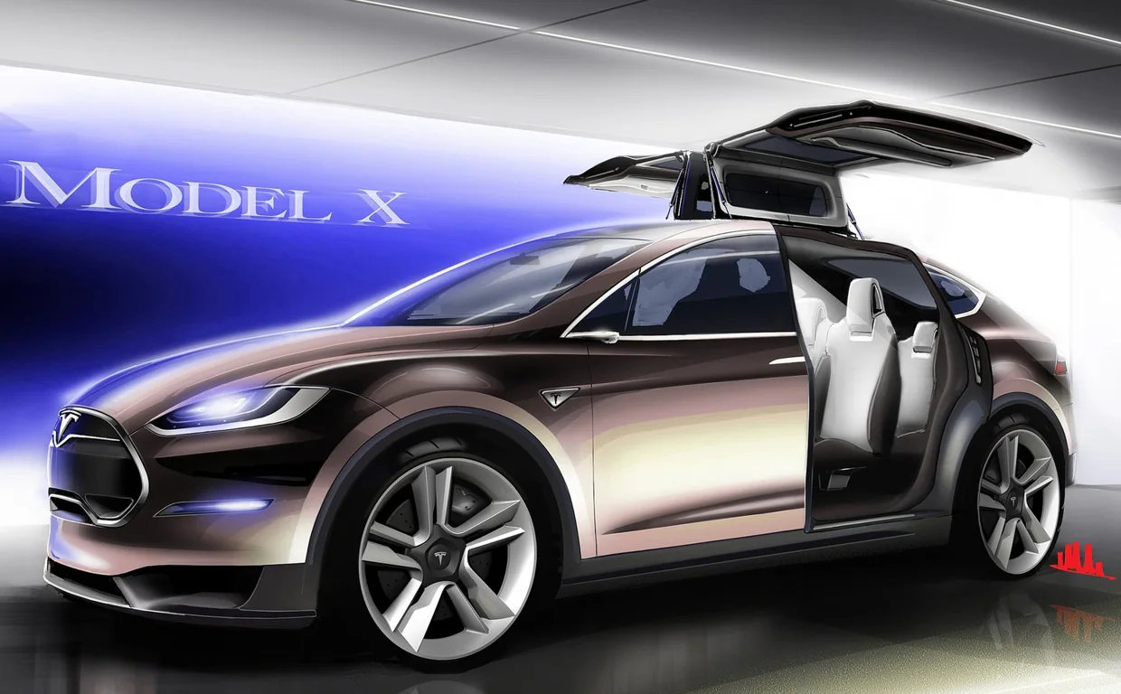 Boceto del Tesla Model X