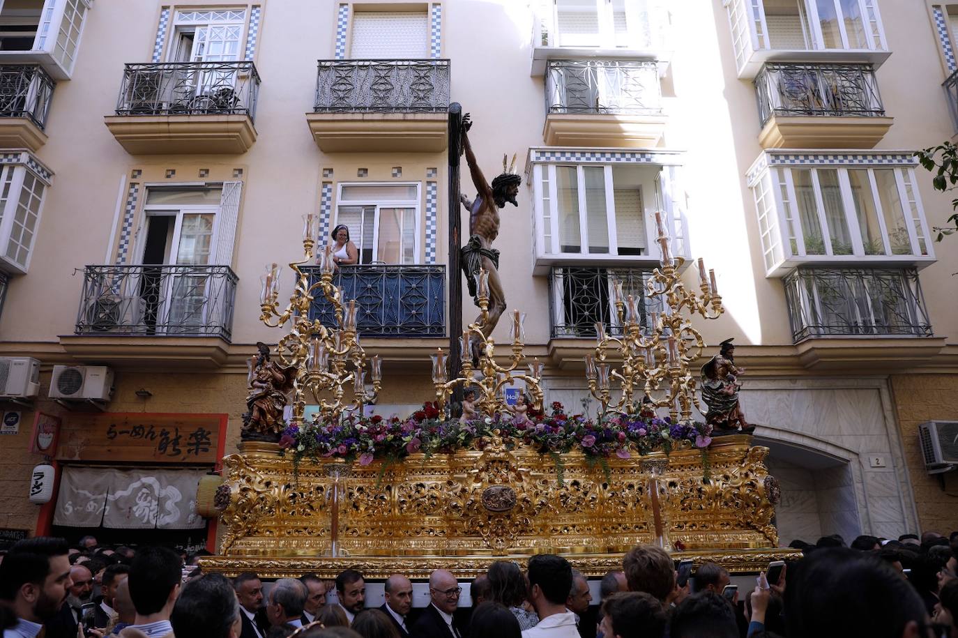 Procesión extraordinaria por el Centro de Málaga del Cristo de la Agonía. 