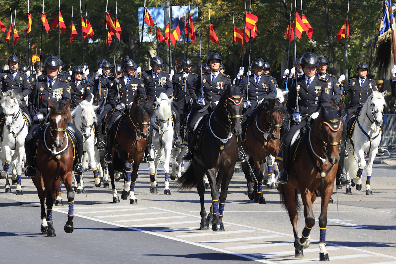 Unidades de caballería de la Policía Nacional.