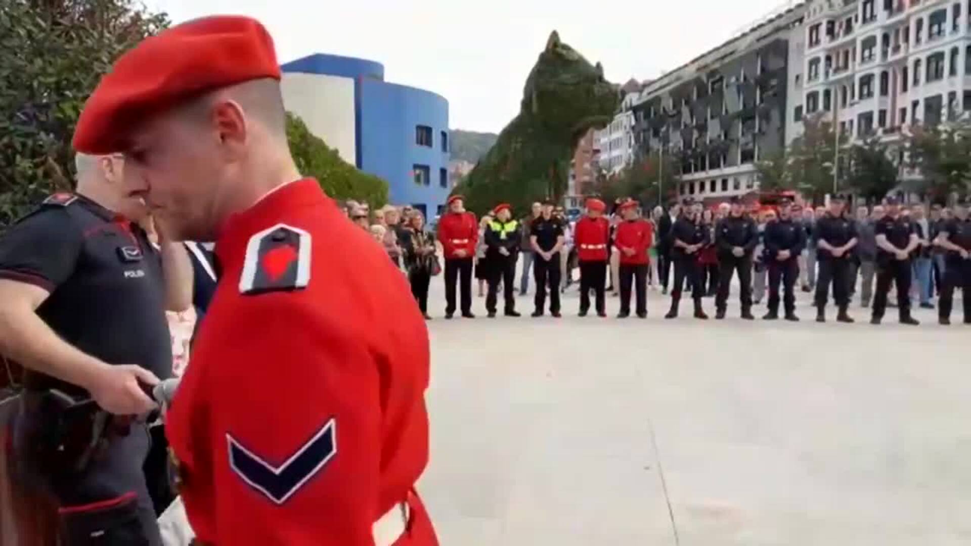 Homenaje al ertzaina Txema Aguirre en el 25 aniversario de su asesinato