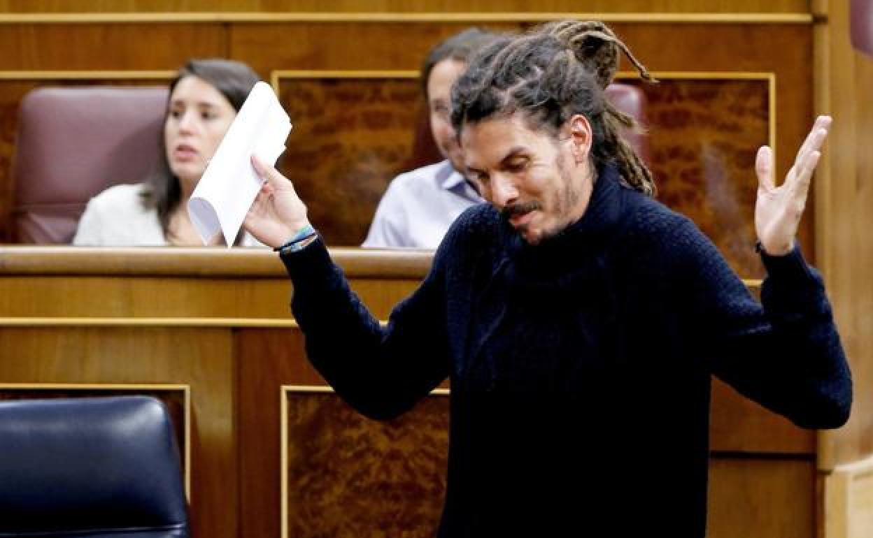 Alberto Rodríguez, diputado de Podemos, en el Congreso. 